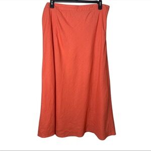 L.L. Bean Women’s 100% Linen Maxi Skirt Burnt Orange Size 18 Coastal Boho Chic